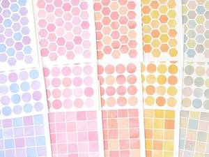 Hexagon Dot Circle Square Bujo Planner Stickers: 0.5” (12 mm)