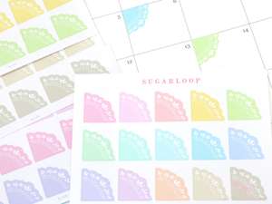 Shape Labels: Corner Deco Bujo Planner Stickers: Pastel Doily Style
