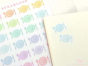 Pastel Meal Plan Planner and Journal Stickers: Dine Out