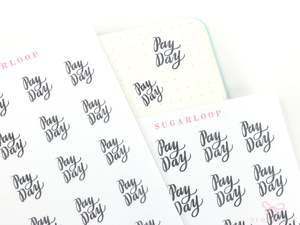 Pay Day Script Bujo Planner Stickers: Neutral