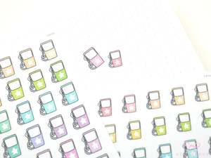 Icons Doodles: Vintage Style Cute Kawaii Doodle Gas Pump Petrol Planner & Journal Stickers