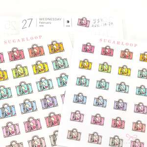 Cute Vintage Travel Icon Stickers for Planners & Journals – Holiday & Trip Bujo Journaling