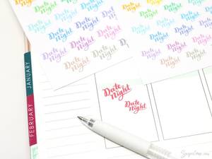 Rainbow Date Night Script Icon Stickers – Bujo & Planner Stickers for Journali&hellip;