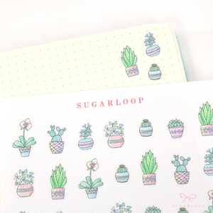 Icons Doodles: Cute Hand-Drawn Pot Plant Stickers – Bujo & Planner Stickers for Planning and Journaling