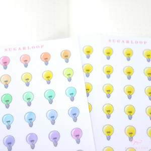 Icons Doodles: Light Bulb Idea Electricity Bill Bujo Planner Stickers