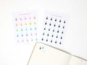 Icons Doodles: Nail Polish Icon Bujo Planner Stickers: Rainbow or Neutral
