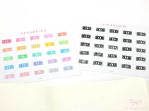 Icons Doodles: Pay Day Dollar Bill Icon Planner & Journal Stickers: Rainbow or Neutral