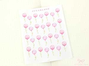 Cute Watercolor Balloons Reminder Stickers for Planners