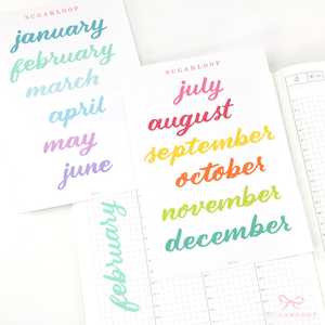 Days Dates Months: Large Months of The Year Planner and Bujo Stickers: 3.5in (90 mm)