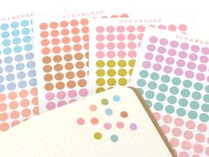 Dots To Do Checklists: Solid Dots Planner and Journal Sticker Sheet: Hobo  Bullet Points  Color Code