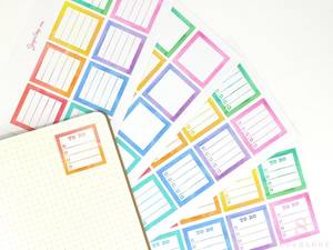 Square Checklist Bujo Planner Stickers: 1.5in (38 mm)
