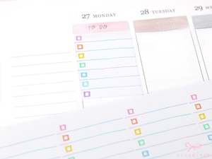 Full Box Checklist Stickers for Vertical Planners