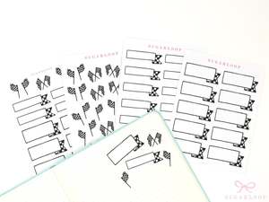 Flags Banners: Checkered Flag Formula Racing Banner Flag Bujo Planner Stickers