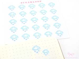 Daily Trackers: Snow Watercolor Weather Bujo Planner Stickers
