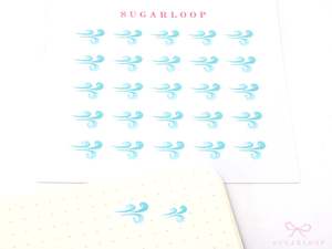 Windy Watercolor Weather Bujo Planner Stickers
