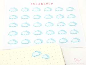 Cloudy Watercolor Weather Bujo Planner Stickers