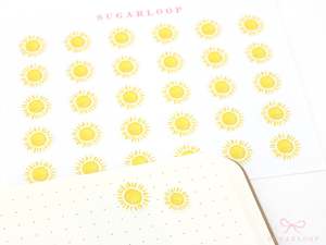 Sunny Watercolor Weather Bujo Planner Stickers