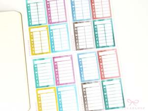 Weekly Sidebar Work Habit Tracker Bujo Planner Stickers: 1.5in (38mm) Wide