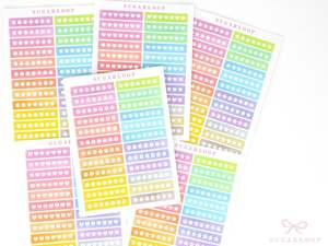 Watercolor Weekly Daily Habit Tracker Bujo Planner Stickers: Rainbow