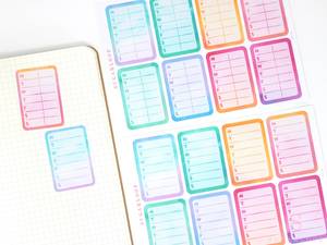 Daily Trackers: Full Box Bujo Planner Stickers: 1.5in (38 mm) Wide