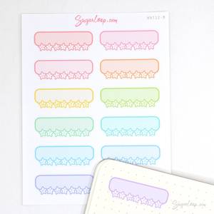 Cute Kawaii Style Weekly Habit Tracker Bujo Planner Stickers: Rainbow
