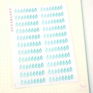 Water Drop Hydration Habit Tracker Stickers for Planners and Journals