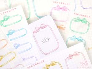 Washi Paper Stickers: Rainbow Bow Frames for Planners and Bujo Journals