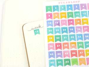 New Releases: Watercolor 1-52 Weeks Planner & Bujo Flags