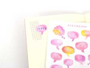 Speech & Thought Bubbles Writable Bujo Planner Stickers: approx 0.75 in (20 mm) wide
