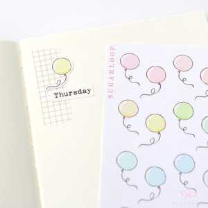 New Releases: Cute Pastel Balloon Doodles Reminder Stickers