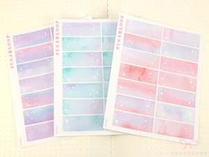 Whimsical Moon Stars: Quarter Box Planner & Journaling Stickers (0.5in Tall)