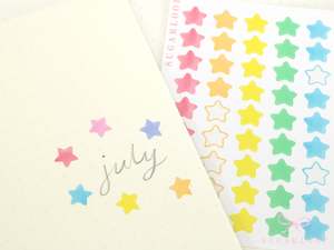 Stars Planner and Journal Stickers: Journaling Checklist Watercolor (8mm)