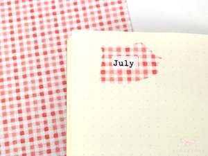 Washi Paper Printed Pattern Sheet for Planners and Journals: Red Gingham