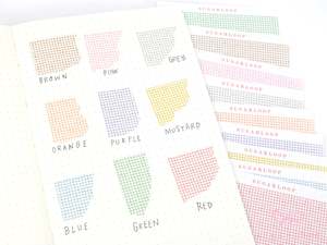 Washi Paper Printed Pattern Sheet for Planners and Journals: Micro Tiny Grid