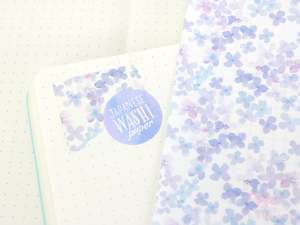 Washi Paper Printed Pattern Sheet for Planners and Journals: Floral  Purple