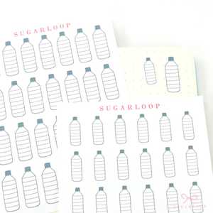 Daily Trackers: Hydration Tracker Stickers for Planners & Bullet Journals: 1in (25mm) or 0.75in (19 mm)