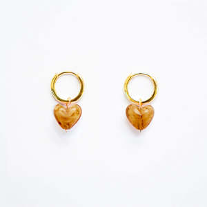 1 LEFT AMORE | Brown Glass Hearts