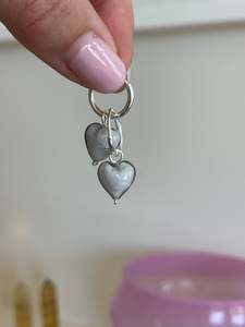 Earrings: AMORE | 🥛 Milky Grey Cloudy Hearts