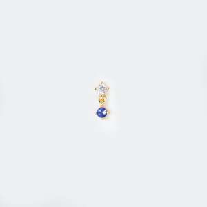 Products: SINGLE STUD Droplet | Denim Blue Gold