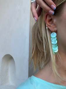 Products: Capiz Shell Earrings | Aqua