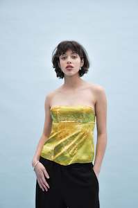 Collina Strada: Rattle Corset in Green Gecko