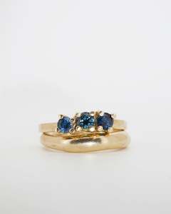 Teal Sapphires & 9ct Yellow Gold