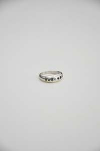 Nuque Ring with Teal Sapphires in Silver