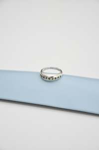 Nuque Ring with Green Sapphires in Silver