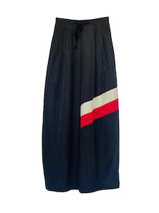 Bottoms: Leisure Pants in Black with Contrast Stripe