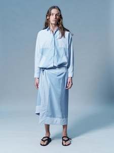 Skirts: Quilt Star Sarong in Blue and White