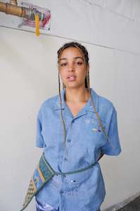 Sale: Greetings Shirt in Purple Moth Sampler