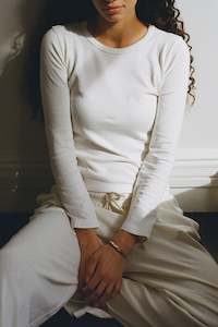 Longsleeve Mini Tee in Off White