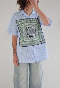 New Arrivals: Handkerchief Shirt in Light Blue with Square Motif