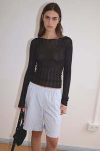 Open Work Longsleeve in Black